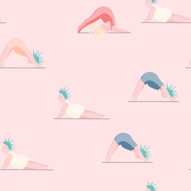 Yoga yapan kızlar. Kusursuz Desensiz Kadın Yoga Pozu