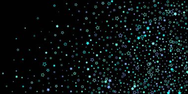 Mavi, turkuaz, turkuaz parıltılı yıldızlar, konfeti.