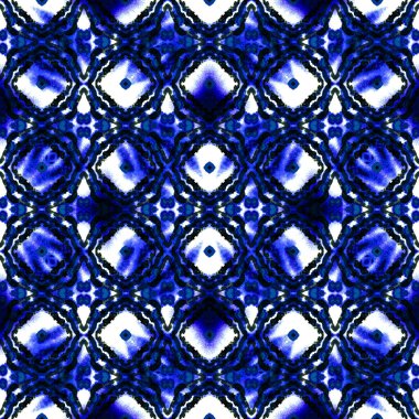 Geleneksel Grafik Doku. Mavi, Cyan, Indigo 