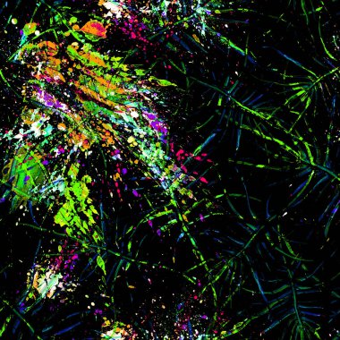 Tropik Yaprak. Karanlık Modern Motif.