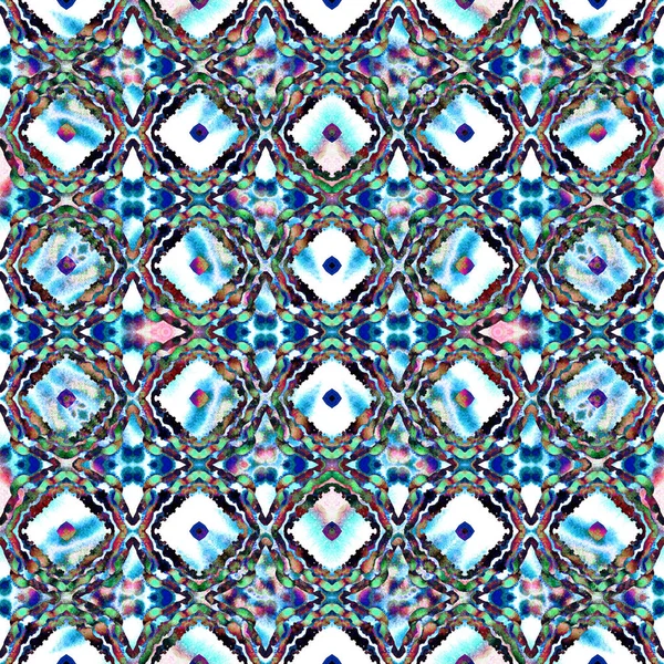 Ethnische Oberflächenmosaik. Blau, Cyan, Indigo Teppich. — Stockfoto