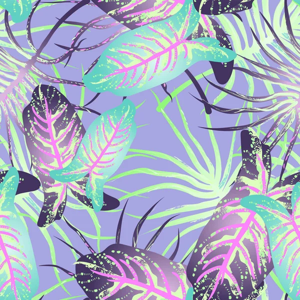 Tropical Leaf Modern Motif. Džungle Print. Listové léto — Stockový vektor