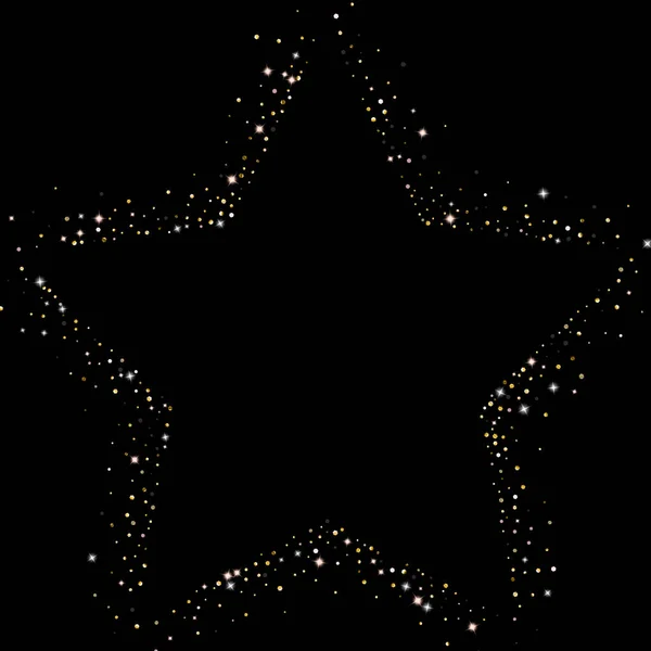Χρυσά αστέρια Glitter. Πολυτελή γυαλιστερά κομφετί. — Διανυσματικό Αρχείο