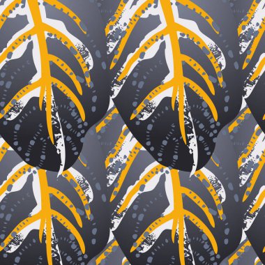 Tropik Yaprak. Modern Motif. Orman baskısı. Yapraklar