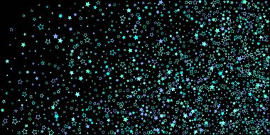 Mavi, turkuaz, turkuaz parıltılı yıldızlar, konfeti.