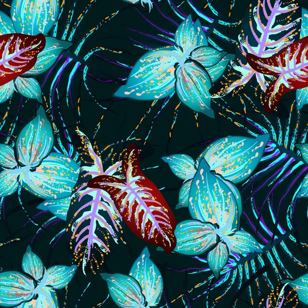 Feuille tropicale. Motif moderne. Jungle Print. — Image vectorielle