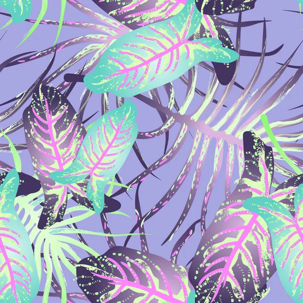 Tropical Leaf Modern Motif. Jungle Print. Foliage Summer — Stock Vector