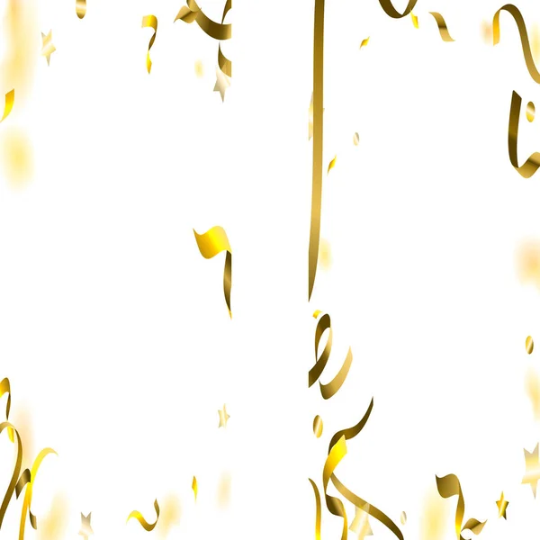 Serpentine de vacances. Ruban Streamers Gold Foil. — Image vectorielle
