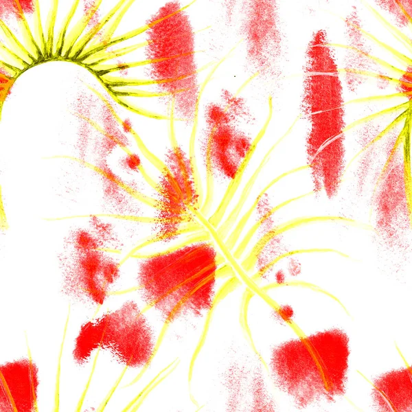 열 대 잎. 레드 모티프 현대형. 밀림 인쇄소. — 스톡 사진