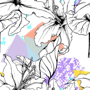 Çiçek Geometrik Yazdırma Tropikal Orman Yaprak Fırçası