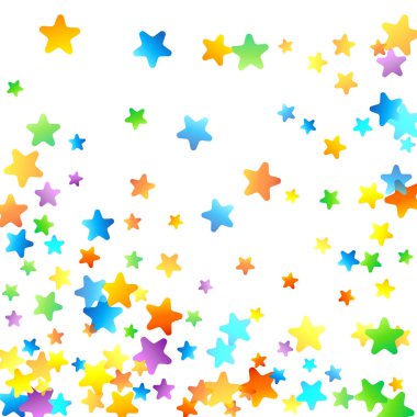 Gökkuşağı Festivali Konfeti. Karnaval Yıldızı Düşüyor.