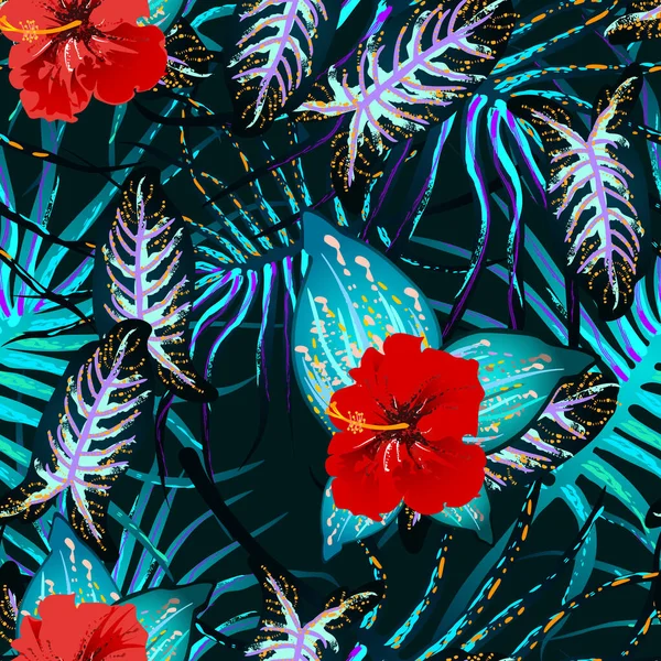 Feuille tropicale. Motif moderne. Jungle Print. — Image vectorielle