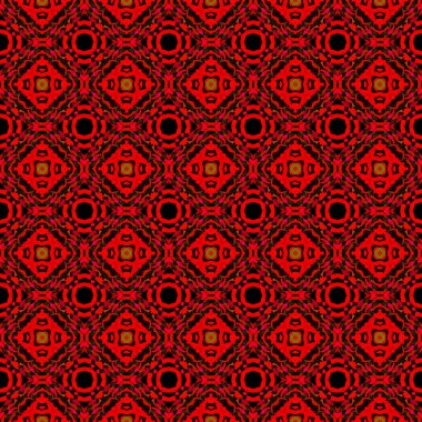 Suluboya Yüzey Mozaiği. Turuncu, Kırmızı, Pembe 