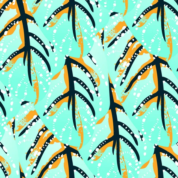 Folha Tropical. Motivo Moderno. Jungle Print. Folhagem —  Vetores de Stock