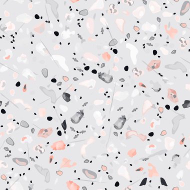 Terrazzo Doku Vektörü. Döşemesiz Desen