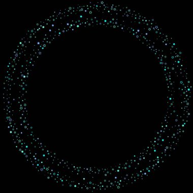 Mavi, turkuaz, turkuaz parıltılı yıldızlar, konfeti.