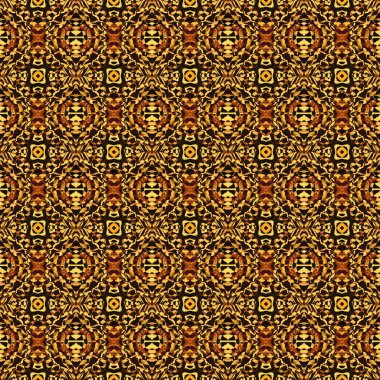 Sembol Geometrik Arabesk. Kahverengi, Ochra, Cepia 