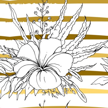 Tropikal, modern çizgiler motifi