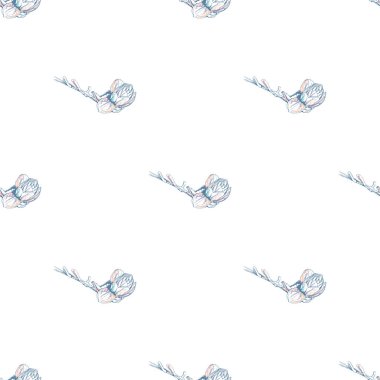 Çiçek Pastası. Beyaz Romantik Kusursuz Desen.