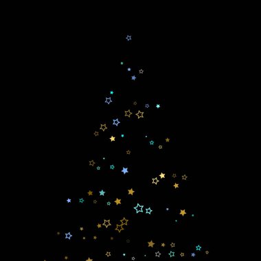 Altın, Mavi yıldızlar, çıkıntı, parlak konfeti. 