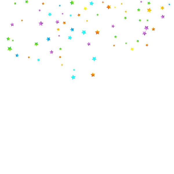 Rainbow Festive Confetti. Estrela do Carnaval a cair. — Vetor de Stock