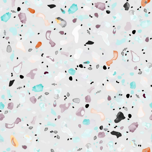 Terrazzo Texture Vector. Pavimentazione modello senza soluzione di continuità — Vettoriale Stock