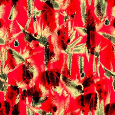 Tropikal orman egzotik çiçek desenleri parlak, pürüzsüz desenler sonsuz tekrarlar.