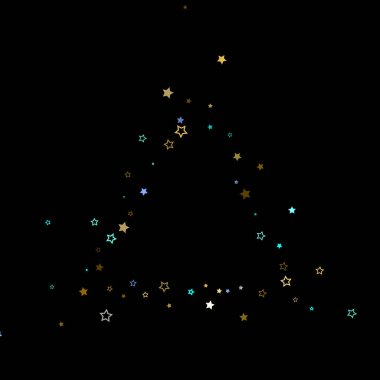 Altın, Mavi yıldızlar, çıkıntı, parlak konfeti. 