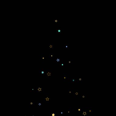 Altın, Mavi yıldızlar, çıkıntı, parlak konfeti. 