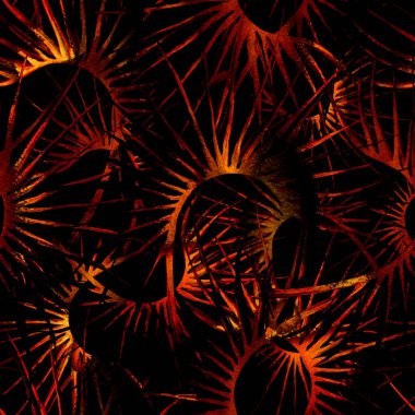 Tropik Yaprak. Karanlık Modern Motif.