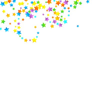 Gökkuşağı Festivali Konfeti. Karnaval Yıldızı Düşüyor.