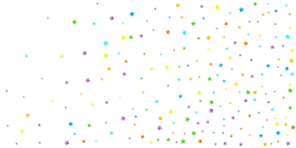 Rainbow Festive Confetti. Karneval Star Falling. — Stockový vektor