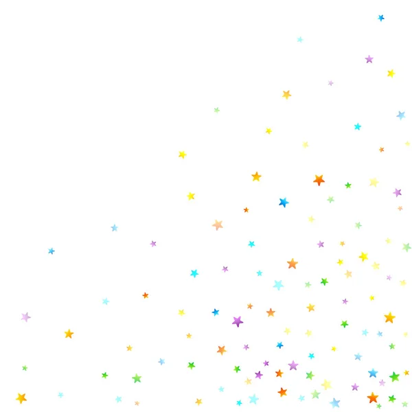 Rainbow Festive Confetti. Karneval Star Falling. — Stockový vektor