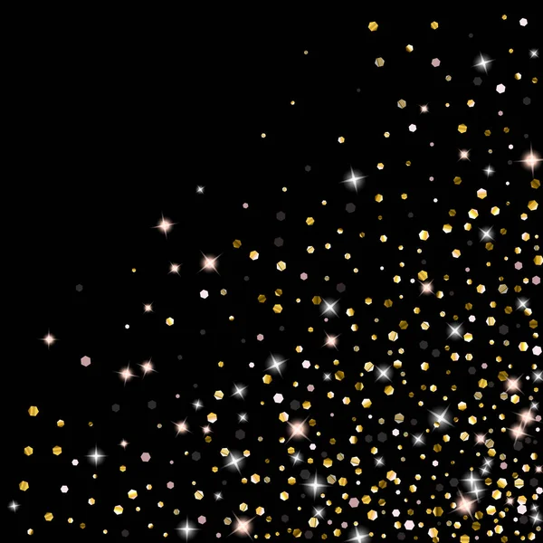 Золотий блиск зірок. Розкішна блискуча конфетті . — стоковий вектор