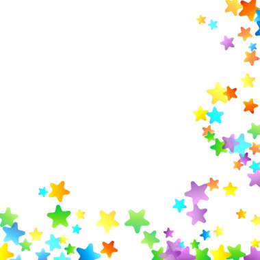 Gökkuşağı Festivali Konfeti. Karnaval Yıldızı Düşüyor.