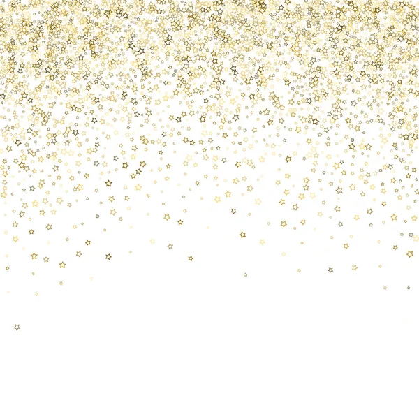 Goldglitzernde Sterne. Luxus glänzende Konfetti. — Stockvektor