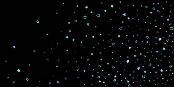 Azul, cian, estrellas de brillo turquesa, confeti. — Vector de stock