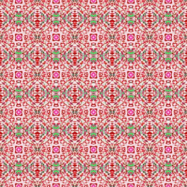 Suluboya Yüzey Mozaiği. Turuncu, Kırmızı, Pembe 