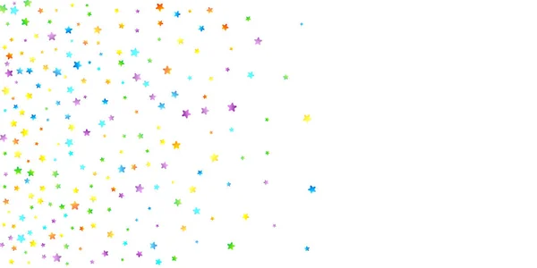 Rainbow Festive Confetti. Estrela do Carnaval a cair. —  Vetores de Stock