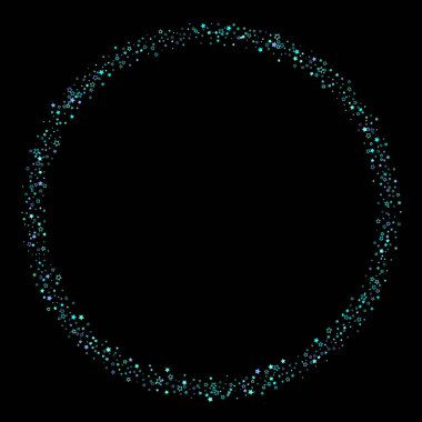 Mavi, turkuaz, turkuaz parıltılı yıldızlar, konfeti.