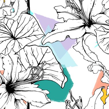 Çiçek Geometrik Yazdırma Tropikal Orman Yaprak Fırçası