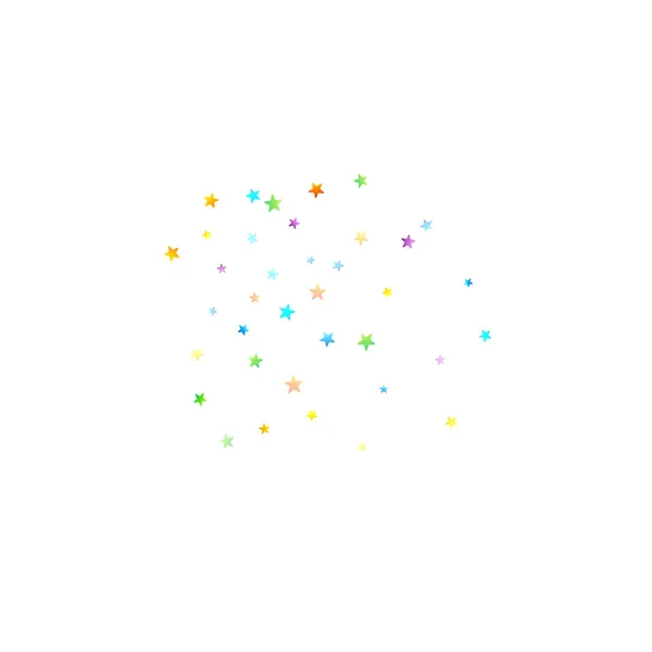 Rainbow Festive Confetti. Karneval Star Falling. — Stockový vektor