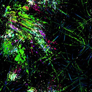 Tropik Yaprak. Karanlık Modern Motif.