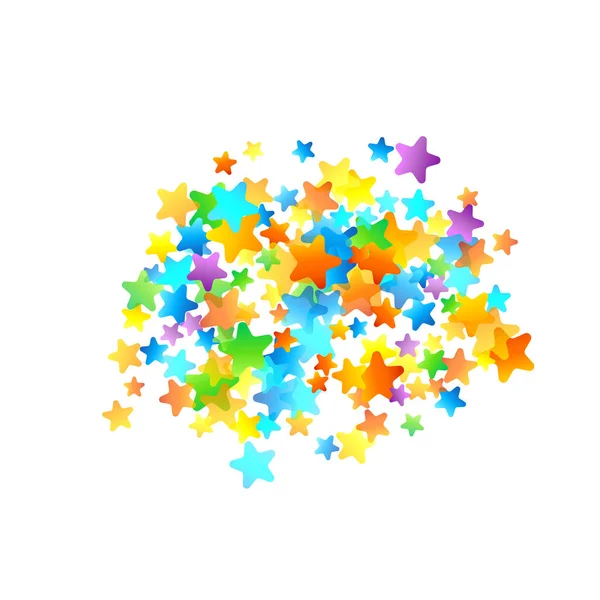 Rainbow Festive Confetti. Estrela do Carnaval a cair. — Vetor de Stock