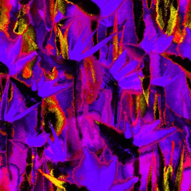 Tropikal orman egzotik çiçek desenleri parlak, pürüzsüz desenler sonsuz tekrarlar.