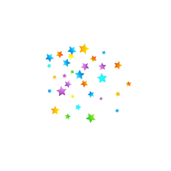 Rainbow Festive Confetti. Estrela do Carnaval a cair. — Vetor de Stock