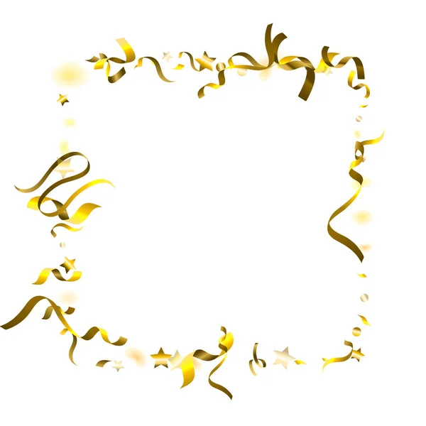 Serpentina navideña. Agitadores de lámina de oro cintas. — Archivo Imágenes Vectoriales
