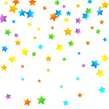 Gökkuşağı Festivali Konfeti. Karnaval Yıldızı Düşüyor.