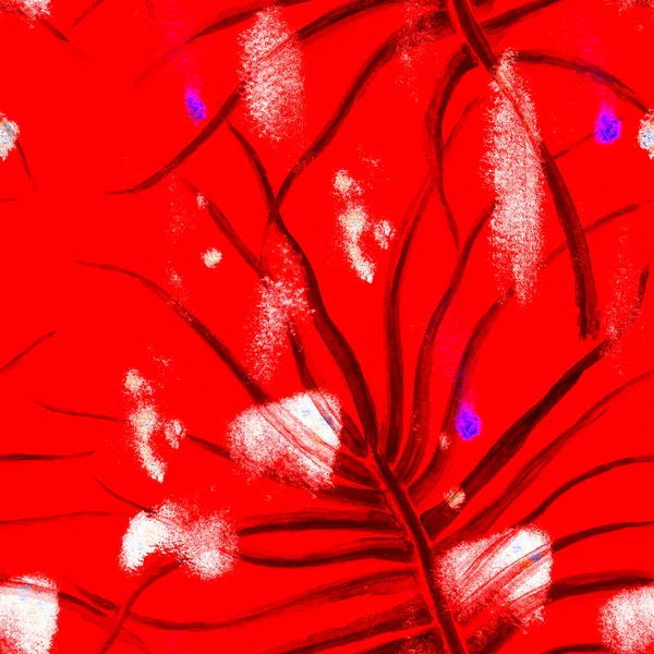 Tropical Leaf. Red Modern Motif. Jungle Print. — Stock Photo, Image