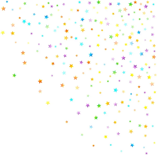 Confetti festivo del arco iris. Estrella del Carnaval cayendo. — Archivo Imágenes Vectoriales